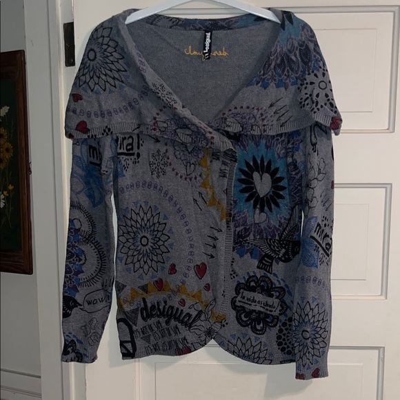 Desigual Multicolor Graphic Cardigan - Picture 1 of 6